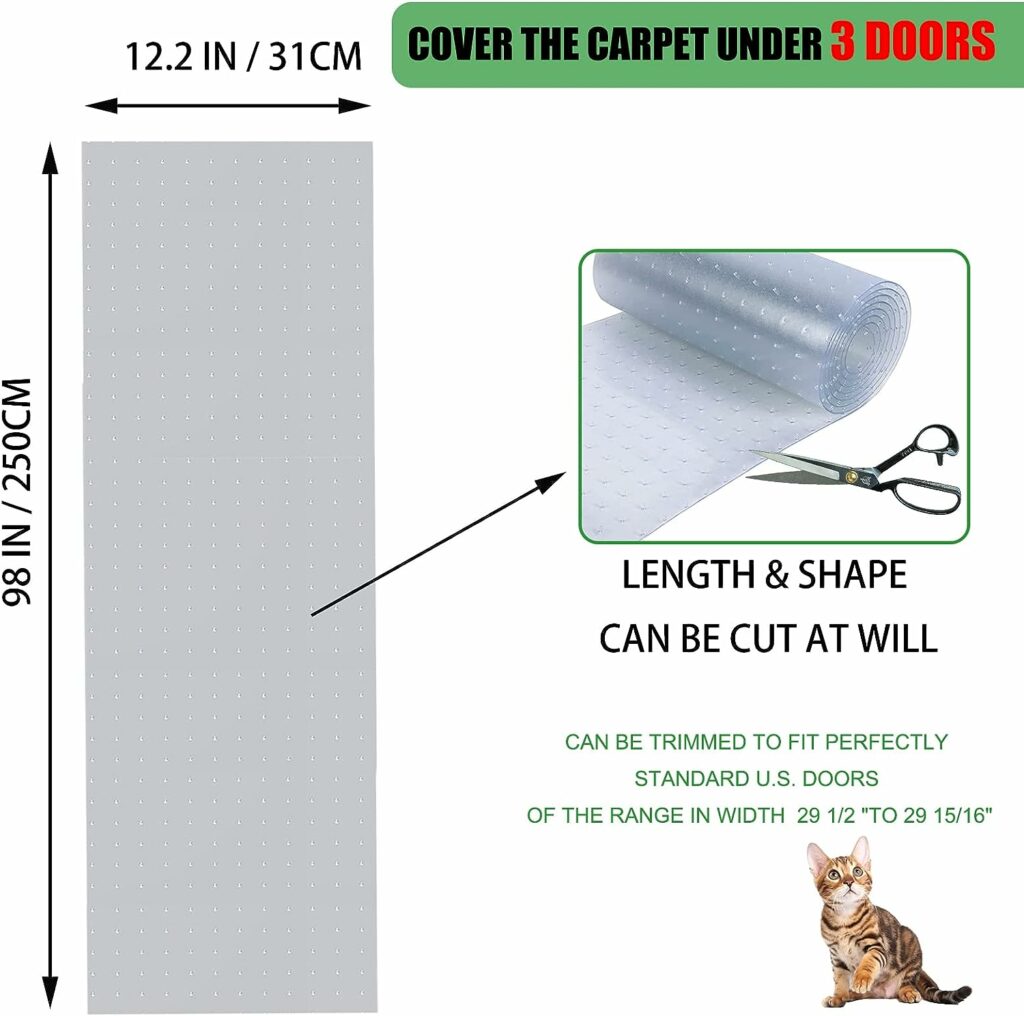 8.2Ft Cat Carpet Protector,DIY Non Slip Carpet Protector for Pets,Heavy Duty Plastic Carpet Protector for Pets,Easy to Cut, Carpet Protector Stop Cats from Scratching Carpet at Doorway 8.2Ft Cat Carpet Protector,DIY Non Slip Carpet Protector for Pets,Heavy Duty Plastic Carpet Protector for Pets,Easy to Cut, Carpet Protector Stop Cats from Scratching Carpet at Doorway