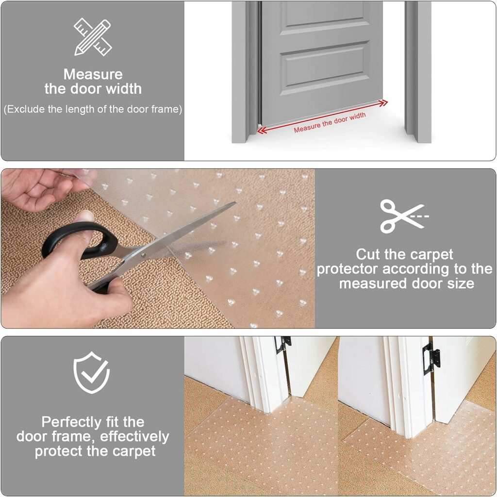 Uross Carpet Protector for Pets - Cat Carpet Protector for Doorway, Anti Scratch Under Door Cat Scratch Protector Mat, Easy to Cut Plastic Carpet Scratch Stopper, Cat Scratch Guard Carpet 3.6FT